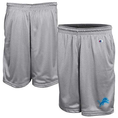 Men's Champion Gray Detroit Lions Classic Mesh Shorts