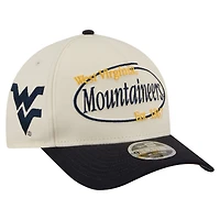 Men's New Era  Natural/Navy West Virginia Mountaineers Prepster 9FORTY M-Crown Adjustable Hat