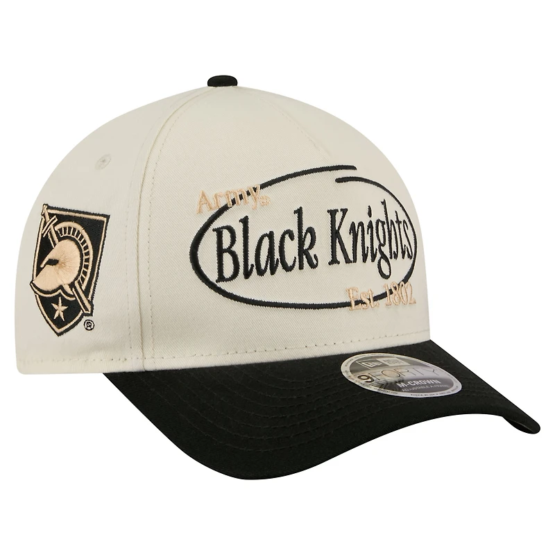 Men's New Era  Natural/Black Army Black Knights Prepster 9FORTY M-Crown Adjustable Hat