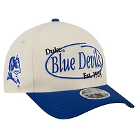 Men's New Era  Natural/Royal Duke Blue Devils Prepster 9FORTY M-Crown Adjustable Hat