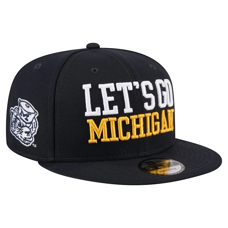Men's New Era  Navy Michigan Wolverines Go Team 9FIFTY Snapback Hat
