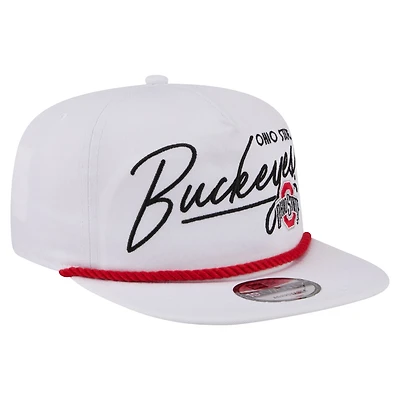 Men's New Era  White Ohio State Buckeyes Team Rope 19TWENTY Adjustable Hat