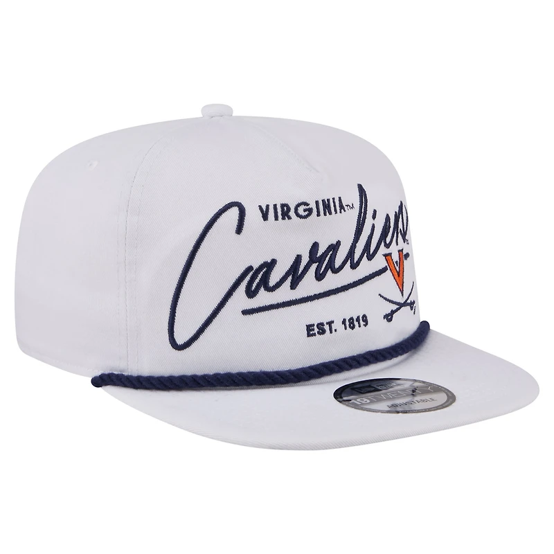 Men's New Era  White Virginia Cavaliers Team Rope 19TWENTY Adjustable Hat