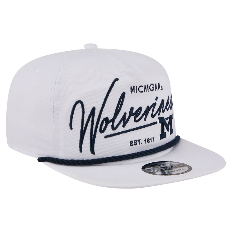 Men's New Era  White Michigan Wolverines Team Rope 19TWENTY Adjustable Hat