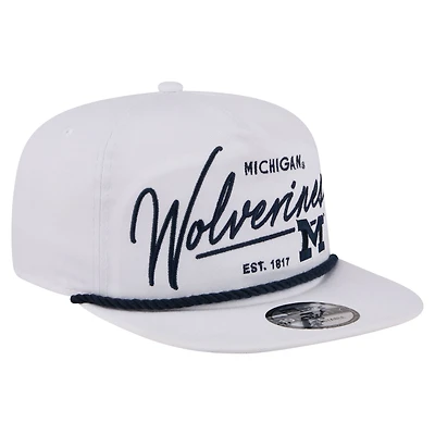 Men's New Era  White Michigan Wolverines Team Rope 19TWENTY Adjustable Hat