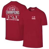 Men's  Crimson Indiana Hoosiers 2025 Big Ten Football Champions Score T-Shirt