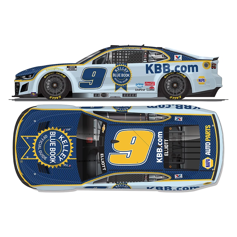 Action Racing Chase Elliott 2026 #9 Kelley Blue Book 1:24 Elite Die-Cast Chevrolet Camaro ZL1