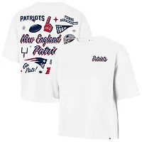 Women's '47 White New England Patriots Collage Script Reed City T-Shirt