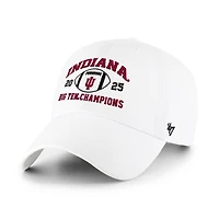 Men's '47  White Indiana Hoosiers 2025 Big Ten Football Champions Clean Up Adjustable Hat