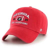 Men's '47  Red Georgia Bulldogs 2025 SEC Football Champions Clean Up Adjustable Hat