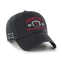 Men's '47  Black Texas Tech Red Raiders 2025 Big 12 Football Champions Clean Up Adjustable Hat
