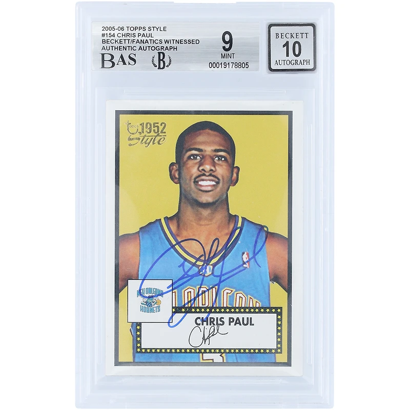 Chris Paul New Orleans Hornets Autographed 2005-06 Topps 1952 Style #154 Beckett Fanatics Witnessed Authenticated /10 Rookie Card