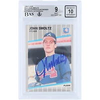 John Smoltz Atlanta Braves Autographed 1989 Fleer #602 Beckett Fanatics Witnessed Authenticated 9/10 Rookie Card