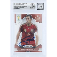 Sergio Busquets Spain National Team Autographed 2014 Panini Prizm World Cup #174 Beckett Fanatics Witnessed Authenticated 10 Card