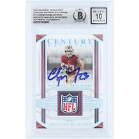 Christian McCaffrey San Francisco 49ers Autographed 2023 Panini National Treasures Century Materials Platinum #CEN-CMY #1/1 Beckett Fanatics Witnessed Authenticated 10 Card