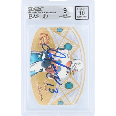 Dan Marino Miami Dolphins Autographed 1997 Pacific Revolution Ring Bearers #6 Beckett Fanatics Witnessed Authenticated 9/10 Card