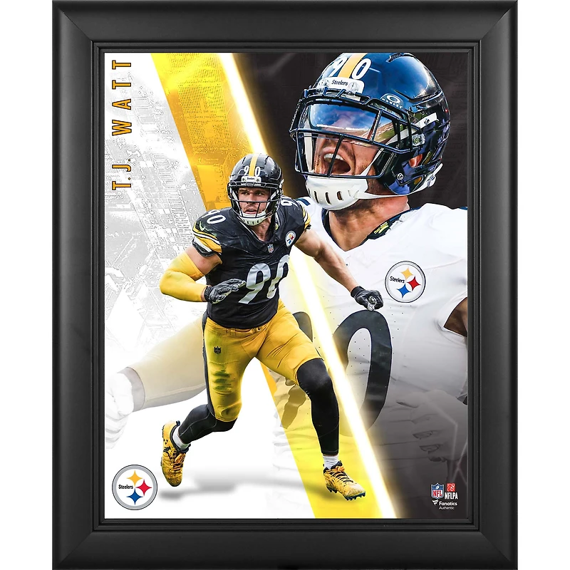 T.J. Watt Pittsburgh Steelers Framed 13" x 16" Radiance Collage