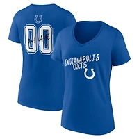 Women's Royal Indianapolis Colts Hustle Personalized Name & Number V-Neck T-Shirt
