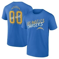 Men's Powder Blue Los Angeles Chargers Hustle Personalized Name & Number T-Shirt