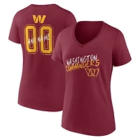 Women's Burgundy Washington Commanders Hustle Personalized Name & Number V-Neck T-Shirt