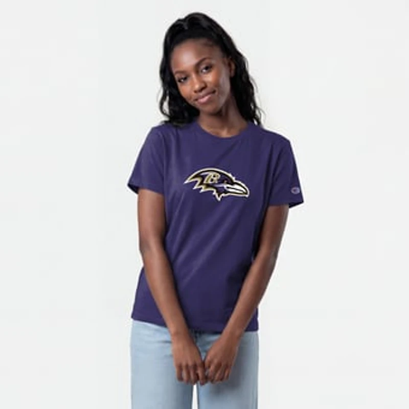 Women's Champion Purple Baltimore Ravens Logo T-Shirt