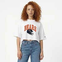 Women's Champion  White Chicago Bears Boyfriend Cropped T-Shirt