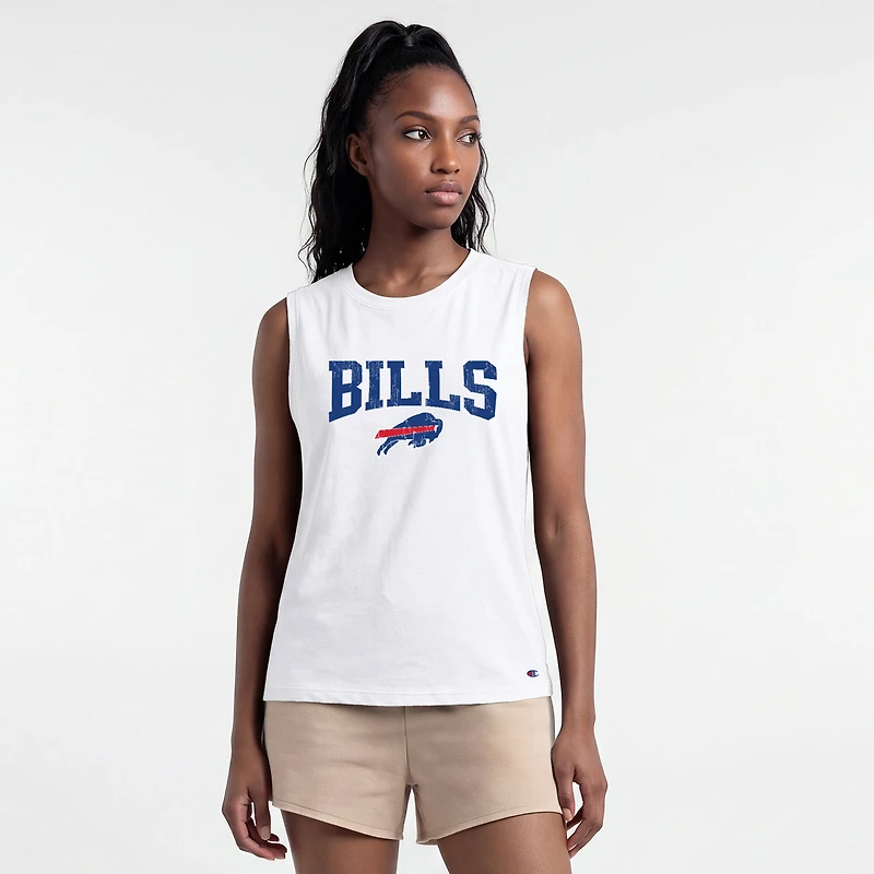 Women's Champion White Buffalo Bills Muscle Tank Top