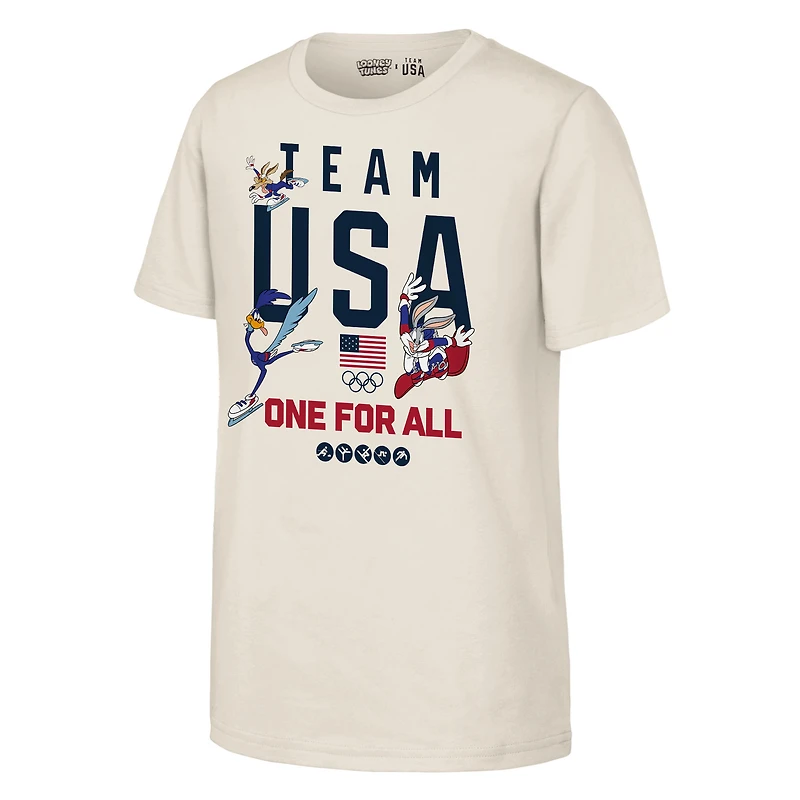 Youth Outerstuff  Cream Team USA x Looney Tunes Winter Sport Fun T-Shirt