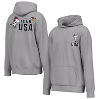 Men's Outerstuff  Heather Gray Team USA x Peanuts Team Spirit Hoodie
