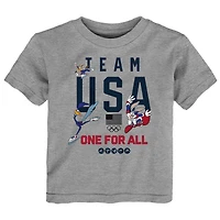 Toddler Outerstuff  Heather Gray Team USA x Looney Tunes Winter Sport Fun T-Shirt