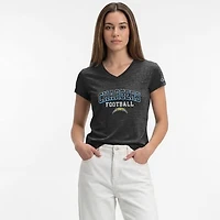 Women's Champion Black Los Angeles Chargers Triumph Tri-Blend V-Neck T-Shirt
