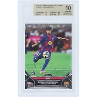 Dro Fernández Barcelona 2025-26 Topps Now Scores First Barca Goal on Dazzling Debut #3 BGS Authenticated 10 Rookie Card - 10,9.5,10,10 Subgrades