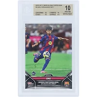 Dro Fernández Barcelona 2025-26 Topps Now Scores First Barca Goal on Dazzling Debut #3 BGS Authenticated 10 Rookie Card - 10,10,10,9.5 Subgrades