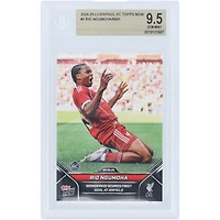 Rio Ngumoha Liverpool 2024-25 Topps Now Wonderkid Scores First Goal at Anfield #3 BGS Authenticated 9.5 Rookie Card