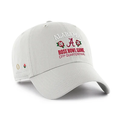 Men's '47 Gray Alabama Crimson Tide College Football Playoff 2026 Rose Bowl Clean Up Adjustable Hat