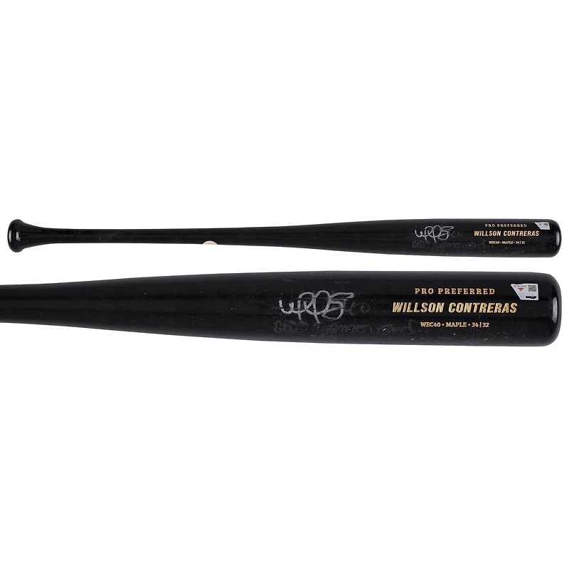 Willson Contreras St. Louis Cardinals Autographed Game-Used Black Bat from the 2025 MLB Season with "2025 Game Used" Inscription - NF70453346