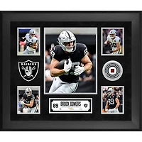Brock Bowers Las Vegas Raiders Framed 20" x 24" 5-Photo Collage with a Piece of Game-Used Football - Limited Edition of 500