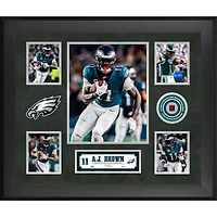 A.J. Brown Philadelphia Eagles Framed 20" x 24" 5-Photo Collage with a Piece of Game-Used Football - Limited Edition of 500