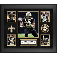 Alvin Kamara New Orleans Saints Framed 20" x 24" 5-Photo Collage with a Piece of Game-Used Football - Limited Edition of 500