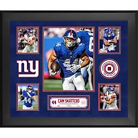 Cam Skattebo New York Giants Framed 20" x 24" 5-Photo Collage with a Piece of Game-Used Football - Limited Edition of 500