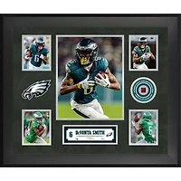 DeVonta Smith Philadelphia Eagles Framed 20" x 24" 5-Photo Collage with a Piece of Game-Used Football - Limited Edition of 500