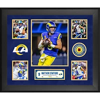 Matthew Stafford Los Angeles Rams Framed 20" x 24" 5-Photo Collage with a Piece of Game-Used Football - Limited Edition of 500