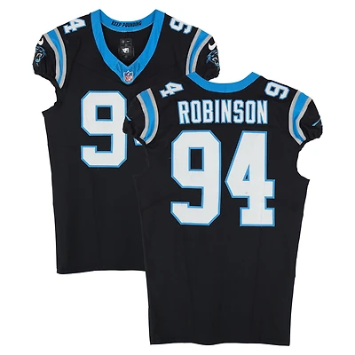 A'Shawn Robinson Carolina Panthers Game-Used #94 Black Nike Jersey vs. Los Angeles Rams on November 30, 2025
