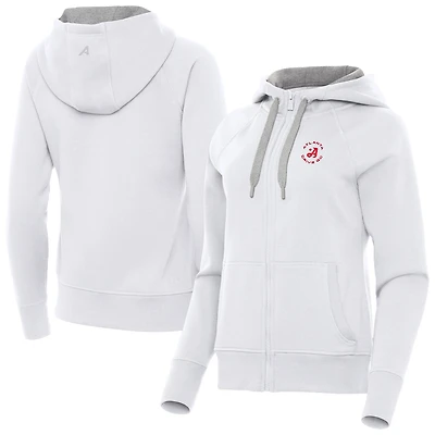 Women's Antigua White Atlanta Drive GC Victory Full-Zip Hoodie