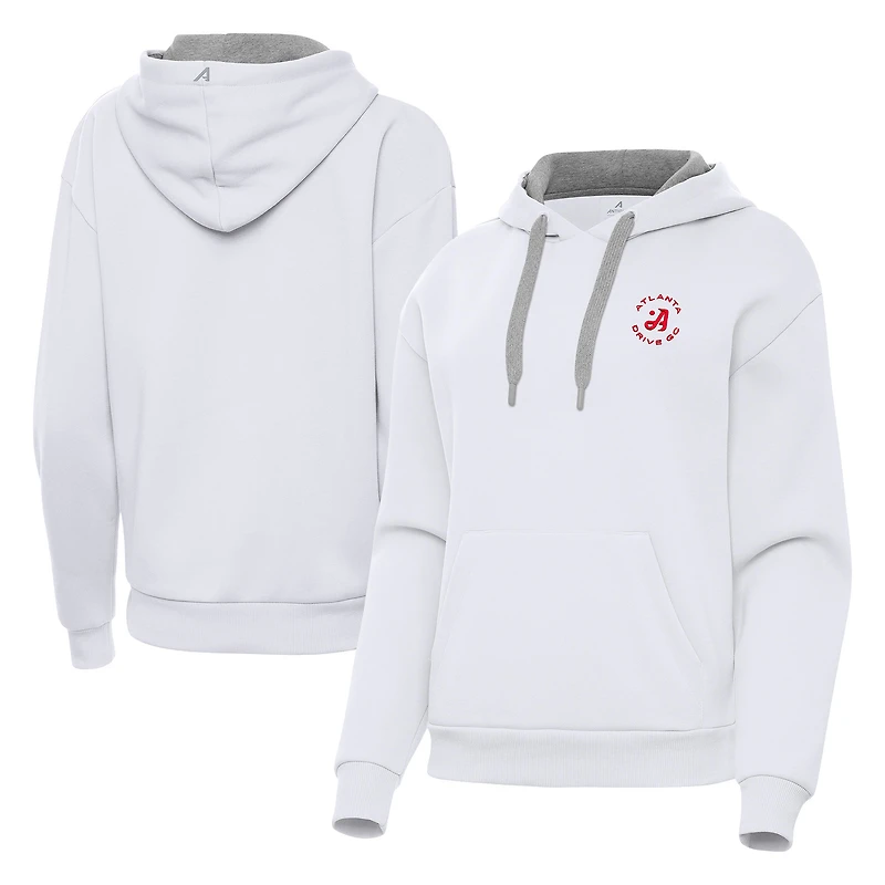 Women's Antigua White Atlanta Drive GC Victory Hoodie
