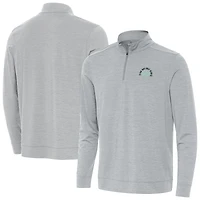 Men's Antigua Heather Gray The Bay Golf Club Bright Quarter-Zip Pullover