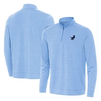 Men's Antigua Heather Powder Blue New York Golf Club Bright Quarter-Zip Pullover