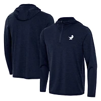 Men's Antigua Heather Navy New York Golf Club Tidy Quarter-Zip Hoodie