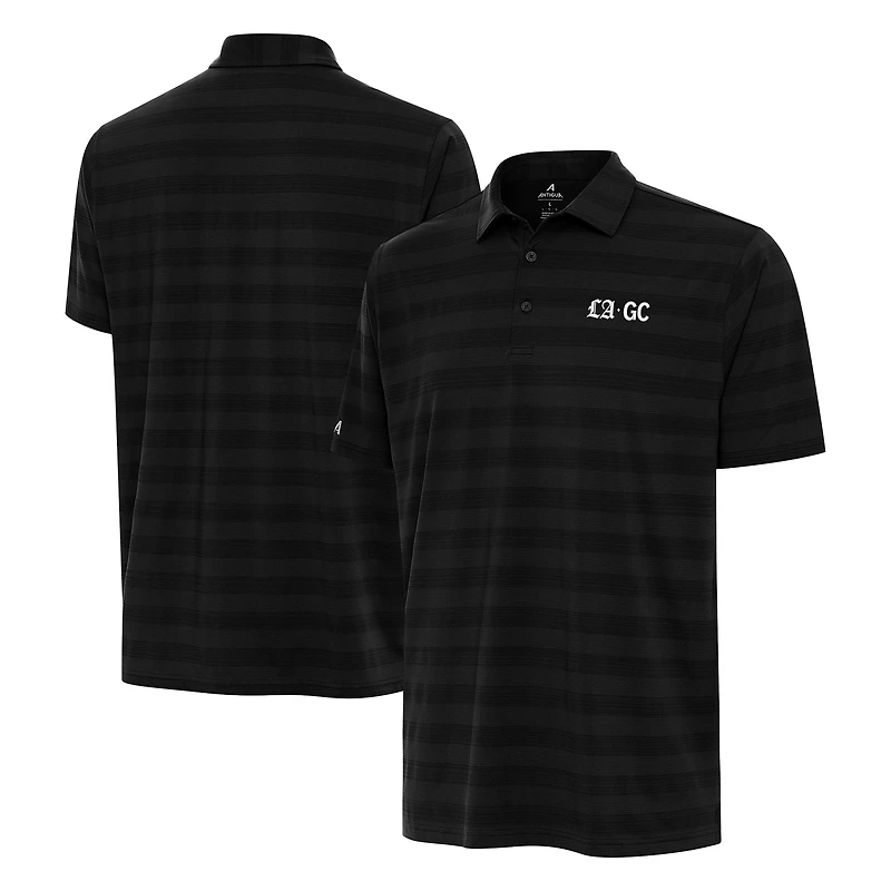 Men's Antigua Black Los Angeles Golf Club Tunnel Polo