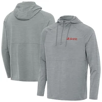 Men's Antigua Heather Gray Atlanta Drive GC Spikes Quarter-Zip Hoodie